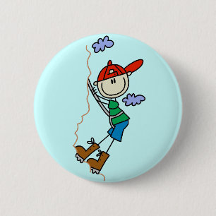 Strichmännchen-Gebirgskletternt-shirts und Button
