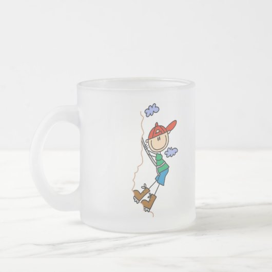 Strichmännchen-Gebirgskletternt-shirts und Mattglastasse (Links)