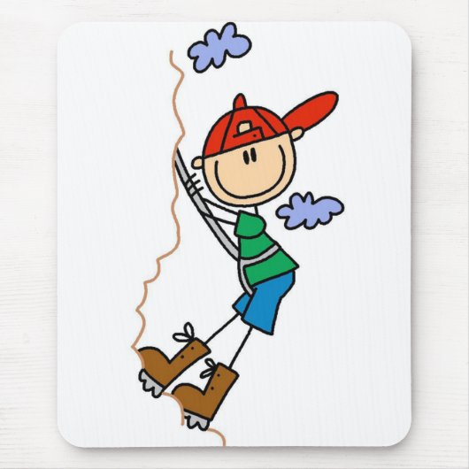 Strichmännchen-Gebirgskletternt-shirts und Mousepad (Vorne)