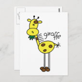 Strichmännchen Giraffe T - Shirt und Geschenke Postkarte (Vorne/Hinten)