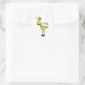 Strichmännchen Giraffe T - Shirt und Geschenke Runder Aufkleber (Tasche)