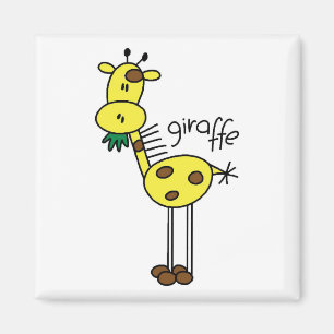 Strichmännchen-Giraffen-T-Shirts und Geschenke Magnet