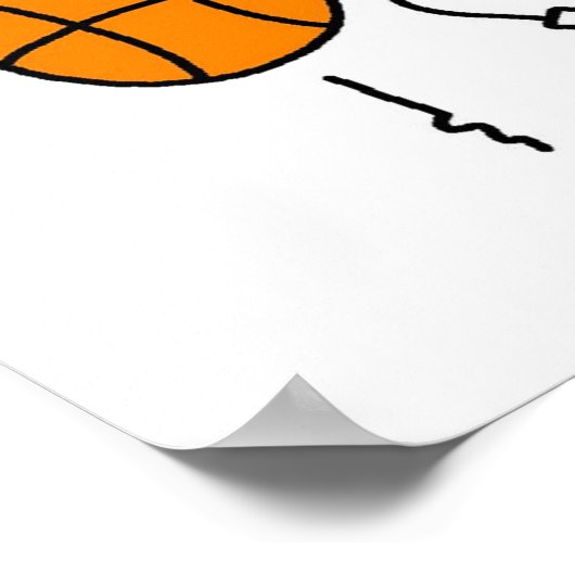 Strichmännchen Girl Basketball Basketball Spielert Poster (Ecke)