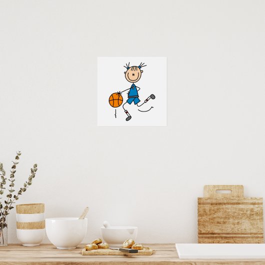 Strichmännchen Girl Basketball Basketball Spielert Poster (Küche)