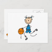 Strichmännchen Girl Basketball Basketball Spielert Postkarte (Vorne/Hinten)