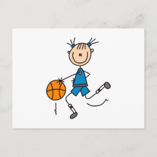 Strichmännchen Girl Basketball Basketball Spielert Postkarte