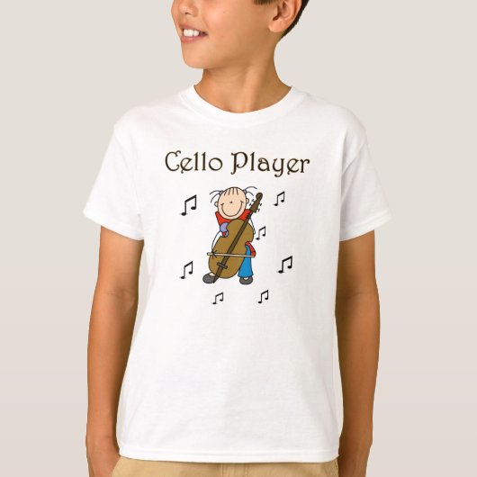 Strichmännchen Girl Cello Player T - Shirt und Ges (Vorderseite)