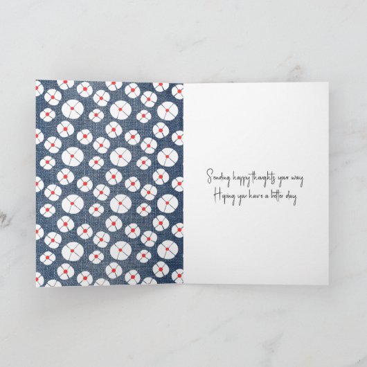 Strichmännchen Girl denkt an dich Karte (Innenseite)