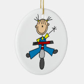Strichmännchen Girl Driving a Scooter Keramikornament (Rechts)