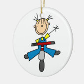 Strichmännchen Girl Driving a Scooter Keramikornament (Links)