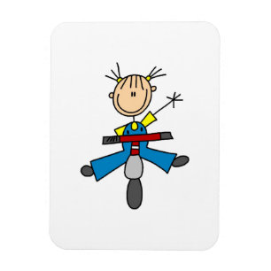 Strichmännchen Girl Driving a Scooter Magnet