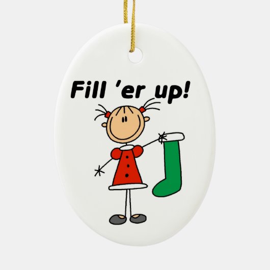 Strichmännchen Girl Fill 'er Up Ornament (Hinten)