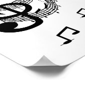 Strichmännchen Girl Flute Player Tshirts und Gesch Poster (Ecke)