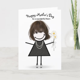 Strichmännchen Girl for Mother's Day Karte