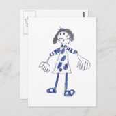 Strichmännchen Girl Frage für Hug Postkarte (Vorne/Hinten)