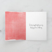 Strichmännchen Girl Gingham Dress Thinking of You Karte (Innenseite)