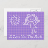 Strichmännchen Girl | Ich habe dich so sehr Liebe Postkarte (Vorne/Hinten)