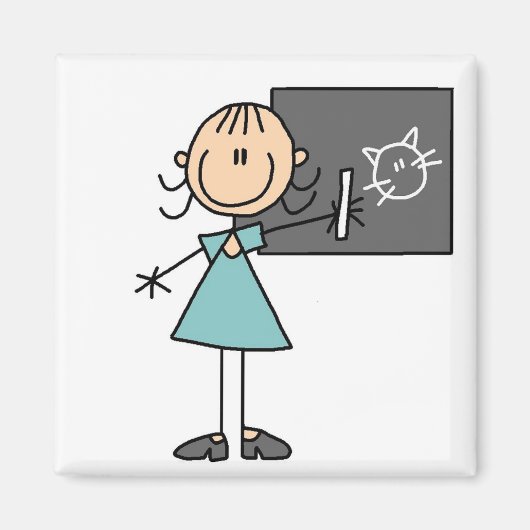 Strichmännchen Girl im Chalk Board Magnet (Vorne)