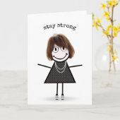 Strichmännchen Girl in Sneakers denken Sie an Sie Karte (Gelbe Blume)