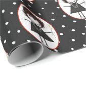 Strichmännchen Girl in Sneakers Geschenkpapier (Rolleneckpunkt)