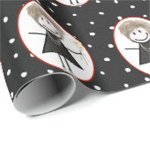 Strichmännchen Girl in Sneakers Geschenkpapier (Rolleneckpunkt)