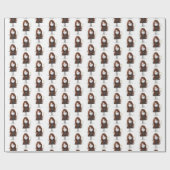 Strichmännchen Girl in Sneakers on White Geschenkpapier (Flach)