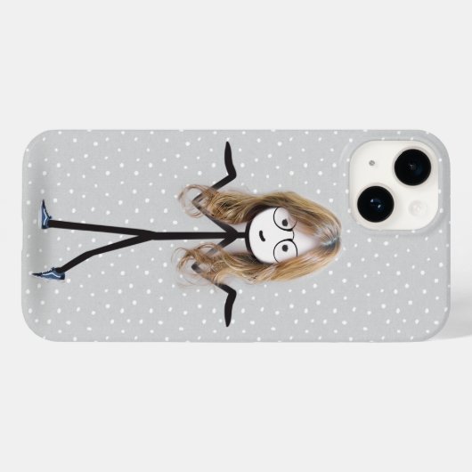 Strichmännchen Girl mit blondem Haar Case-Mate iPhone Hülle (Rückseite (Horizontal))