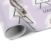 Strichmännchen Girl mit Bridal Text auf Lila Geschenkpapier (Rolleneckpunkt)