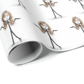Strichmännchen Girl mit Brillensneaker Geschenkpapier (Rolleneckpunkt)