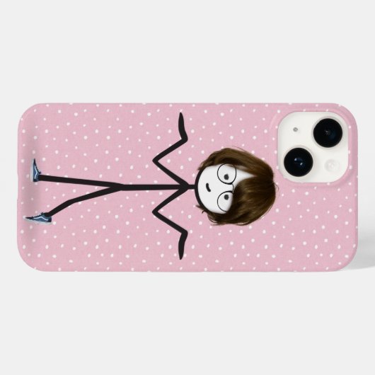 Strichmännchen Girl mit dunklem Haar Case-Mate iPhone Hülle (Rückseite (Horizontal))