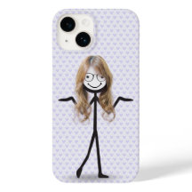 Strichmännchen Girl mit Haar und Brille