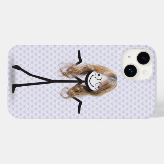 Strichmännchen Girl mit Haar und Brille Case-Mate iPhone Hülle (Rückseite (Horizontal))