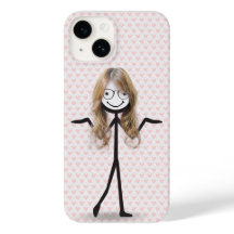 Strichmännchen Girl mit Haar und Brille