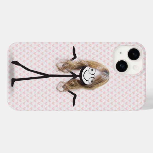 Strichmännchen Girl mit Haar und Brille Case-Mate iPhone Hülle (Rückseite (Horizontal))