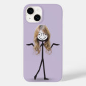 Strichmännchen Girl mit Haar und Brille Case-Mate iPhone Hülle (Rückseite)