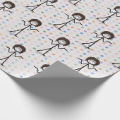 Strichmännchen Girl mit Haar und Brille Geschenkpapier (Ecke)