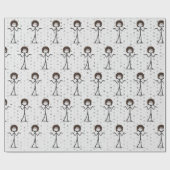 Strichmännchen Girl mit Haar und Brille Geschenkpapier (Flach)