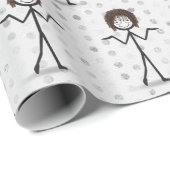 Strichmännchen Girl mit Haar und Brille Geschenkpapier (Rolleneckpunkt)