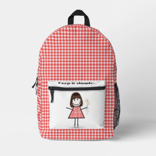 Strichmännchen Girl mit Inspirierend Angebot Bedruckter Rucksack