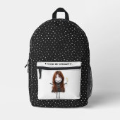 Strichmännchen Girl mit Inspirierend Angebot Bedruckter Rucksack (Vorderseite)