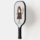 Strichmännchen Girl mit Pickleball Paddle (Links)