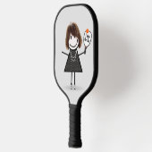 Strichmännchen Girl mit Pickleball Paddle (Links)