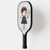Strichmännchen Girl mit Pickleball Paddle (Links)
