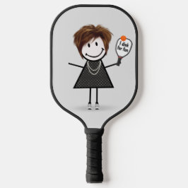 Strichmännchen Girl mit Pickleball Paddle