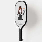 Strichmännchen Girl mit Pickleball Paddle (Links)