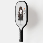 Strichmännchen Girl mit Pickleball Paddle (Links)