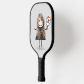 Strichmännchen Girl mit Pickleball Paddle (Links)