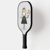 Strichmännchen Girl mit Pickleball Paddle (Links)