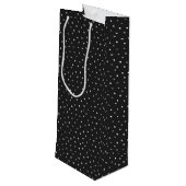 Strichmännchen Girl mit Rotem Weinglas Geschenktüte Für Weinflaschen (Rückseite Schrägansicht)