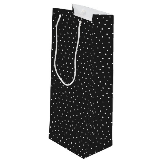 Strichmännchen Girl mit Rotem Weinglas Geschenktüte Für Weinflaschen (Rückseite Schrägansicht)